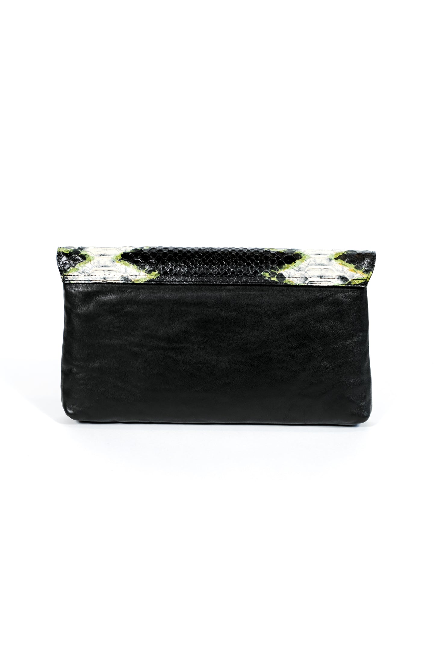FLORENCE ENVELOPE CLUTCH GREEN PYTHON - LINELL ELLIS
